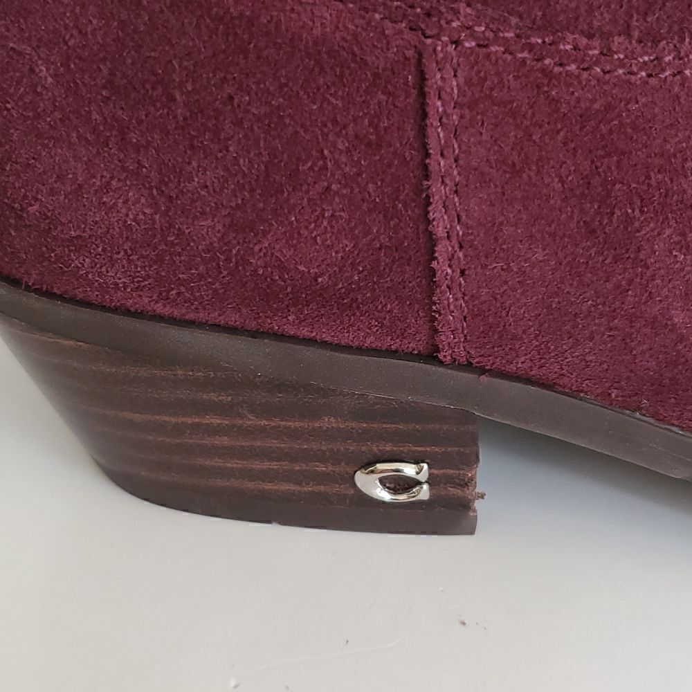Coach Women's Danni Suede Booties Wine Size 7.5 - Picture 10 of 14